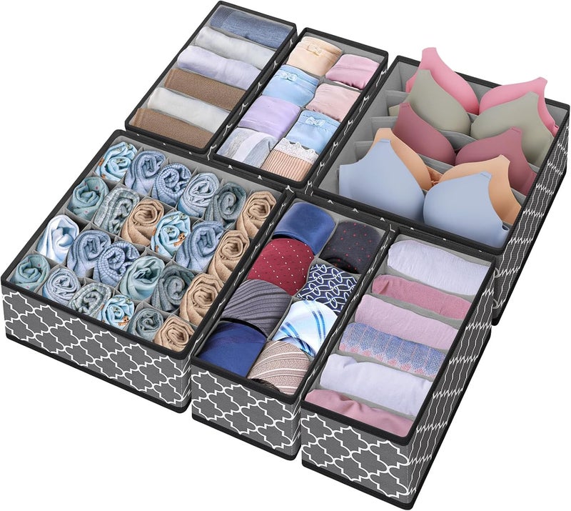 StorMiracle Organizer Divider, Foldable Closet Storage Organizer Basket, and Fabric Organization Bins for Clothes 6 Pack - Image 1